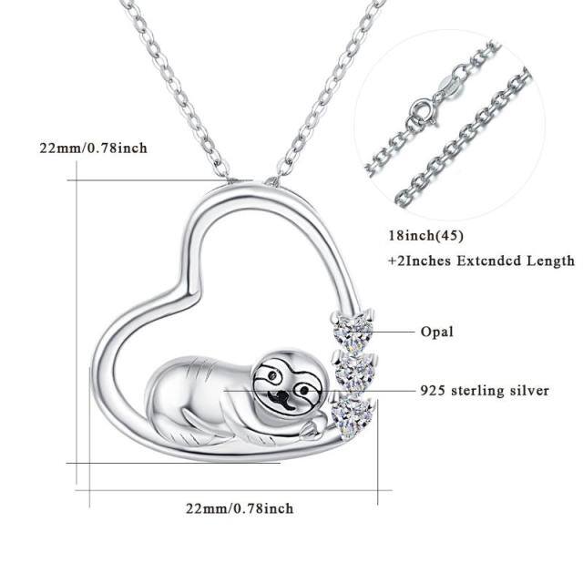Sterling Silver Heart Pendant Necklace-8