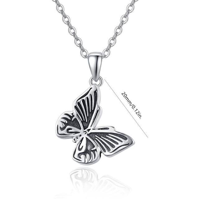 Sterling Silver Butterfly Pendant Necklace-4