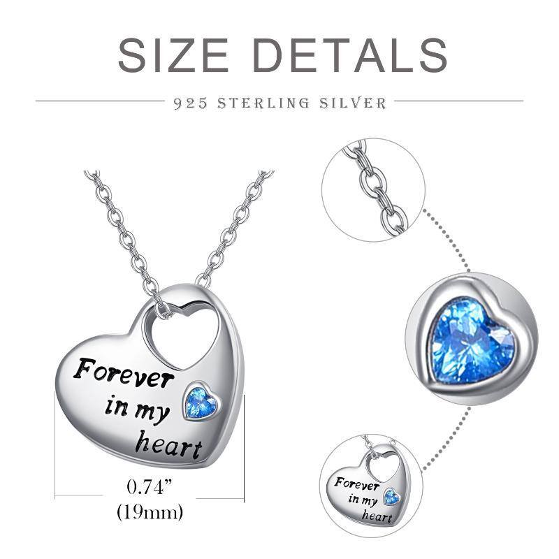 Sterling Silber Hollow Heart Urn Halskette für Asche eingraviert immer in meinem Herzen-6