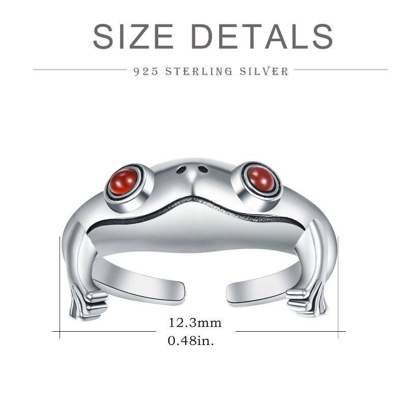 Bague ouverte grenouille en argent Zircon-6