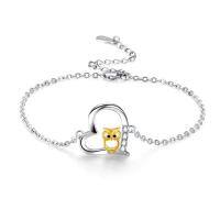 20%OFF CODE:OWL20 Sterling Silver Heart Owl  Animal Bracelets Friendship Jewelry Gifts