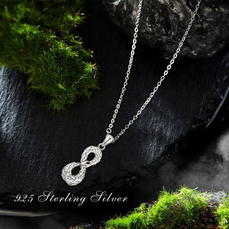 Collier Urne serpent en argent sterling-7