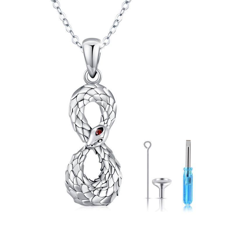 Collier Urne serpent en argent sterling-1