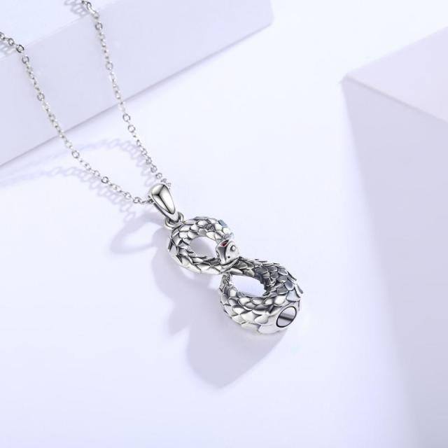 Sterling Silver Snake Urn Necklace for Ashes-4