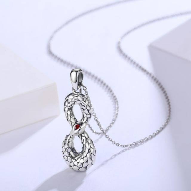 Sterling Silver Snake Urn Necklace for Ashes-3