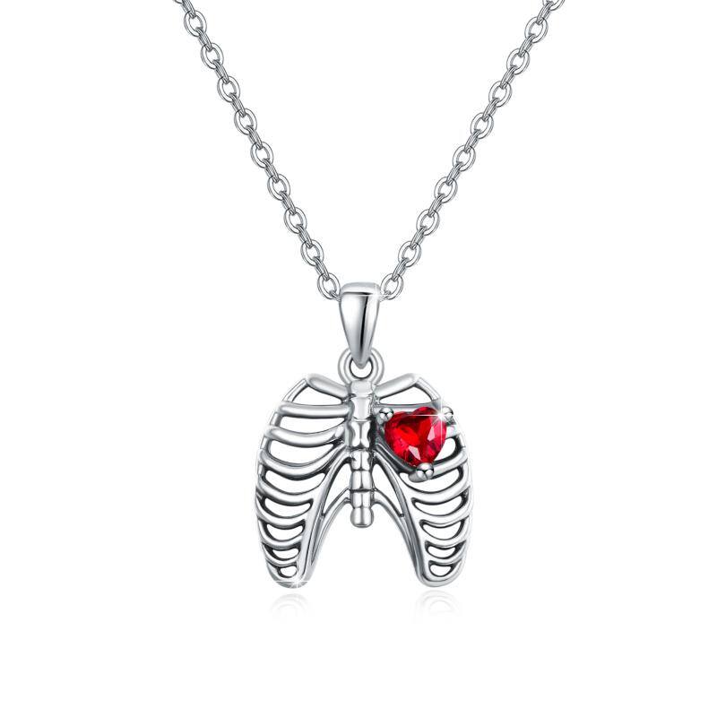 Sterling Silver Cubic Zirconia Heart Pendant Necklace