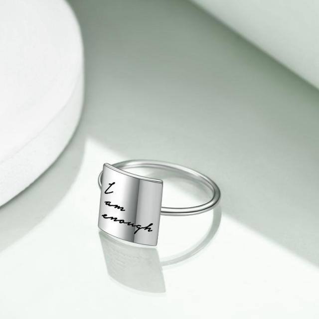 Sterling Silver Square Ring-2