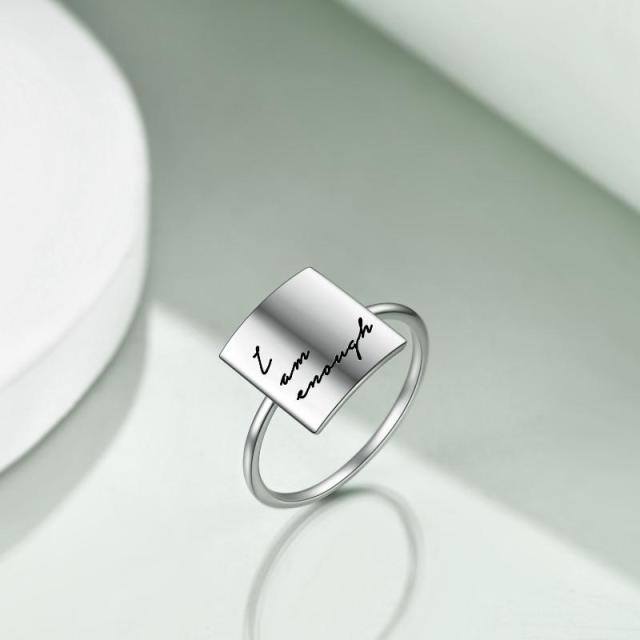 Sterling Silver Square Ring-3