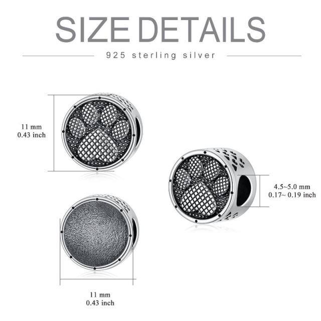 Sterling Silber Pfote Bead Charm-5