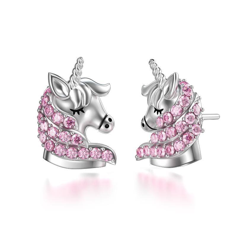 f8b187d882ed64a5e5af95c150500b23 - Sterling Silve Unicorn Hypoallergenic Stud Earrings Jewelry