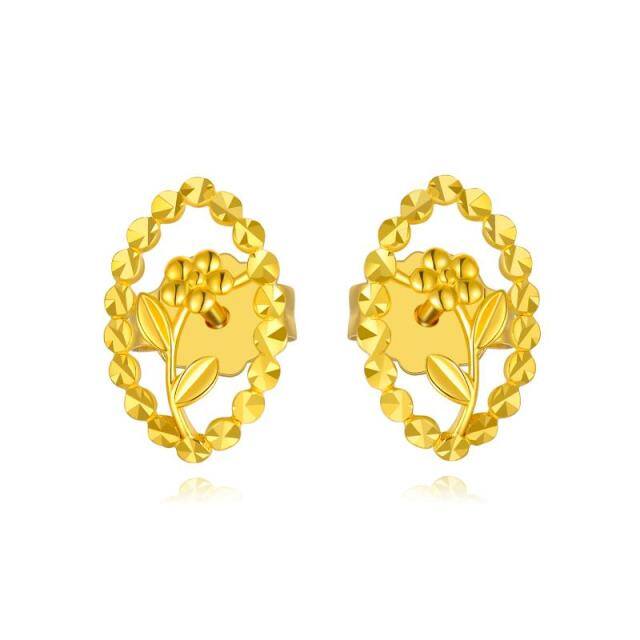 18K Gold Wildflowers Stud Earrings-1