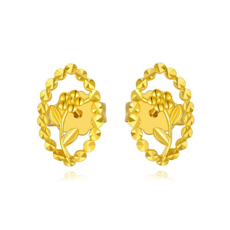 18K Gold Wildflowers Stud Earrings