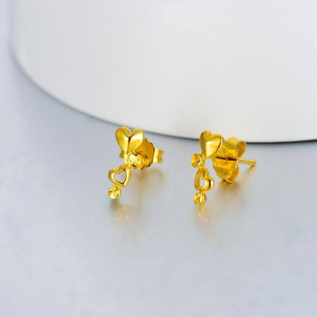 Boucles d'oreilles en or 18 carats avec cœur-3