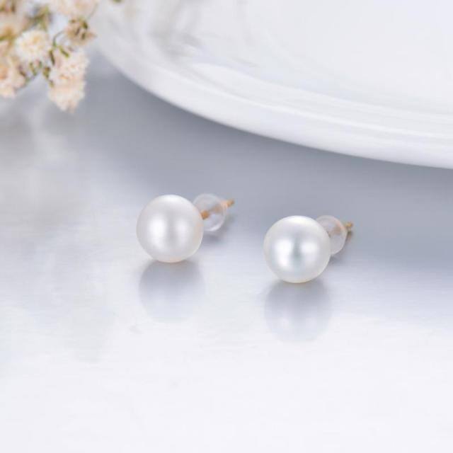 Boucles d'oreilles en or 14K avec perles-3