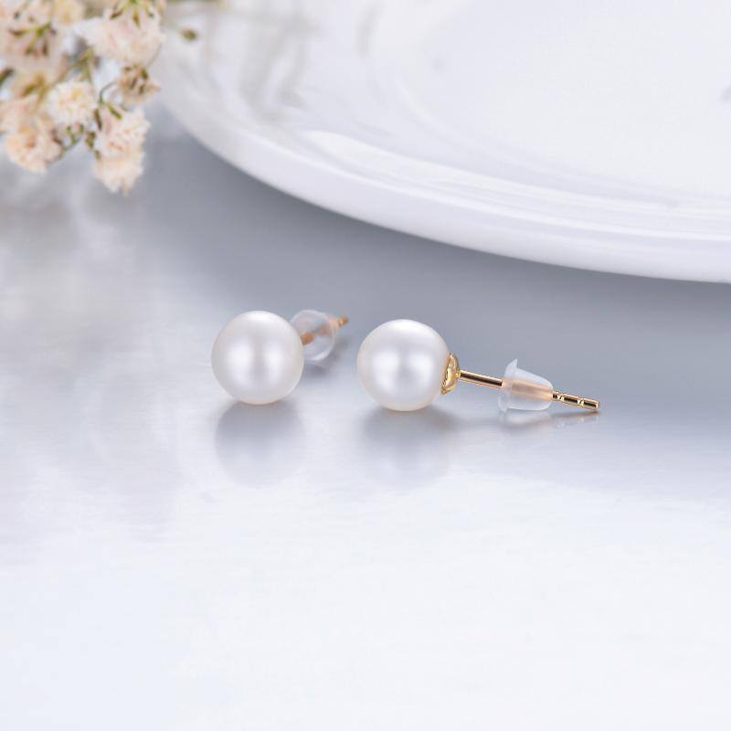 Boucles d'oreilles en or 14K avec perles-4