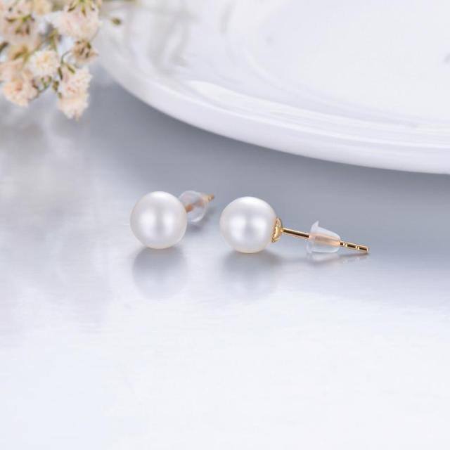 Orecchini con perle in oro 14K-4