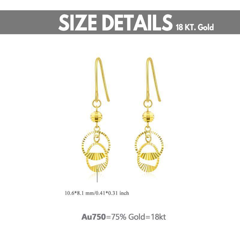 18K Gold Circle Drop Earrings-6
