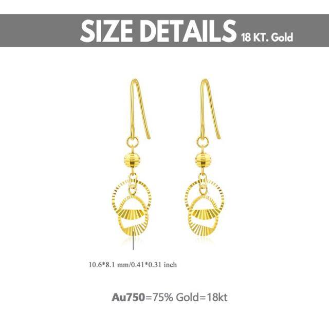 18K Gold Circle Drop Earrings-5