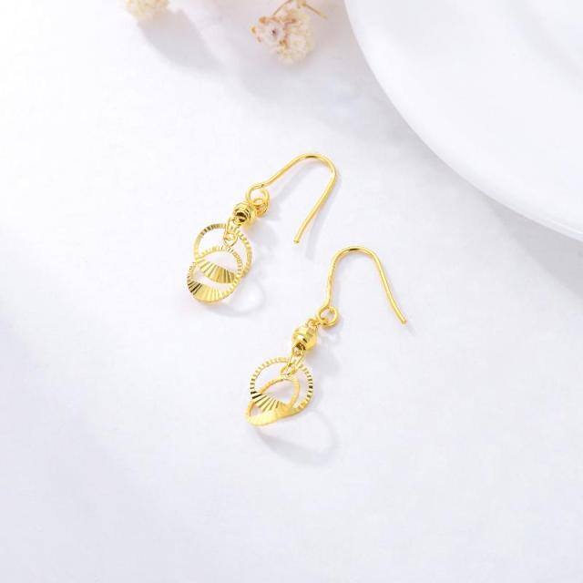 18K Gold Circle Drop Earrings-2