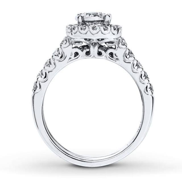 Sterling Silver Circular Shaped Moissanite Engagement Ring-2