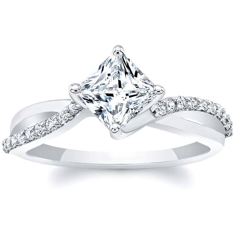 Sterling Silver Moissanite Couple Engagement Ring-1