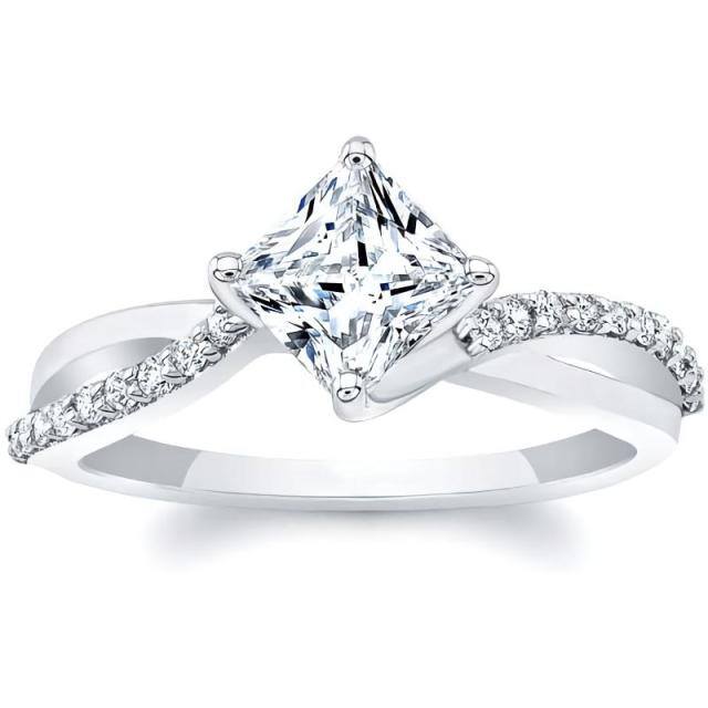 Sterling Silver Moissanite Couple Engagement Ring-0