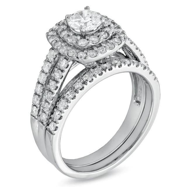 Sterling Silver Circular Shaped Moissanite Engagement Ring-3