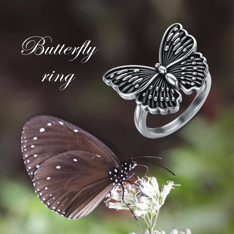 Sterling Silber Schmetterling Ring-6