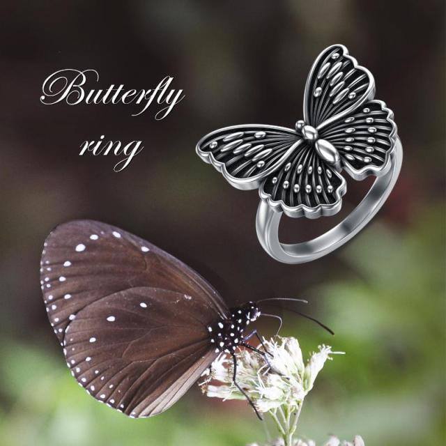 Sterling Silber Schmetterling Ring-5