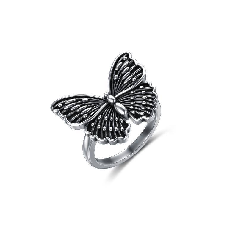 Bague papillon en argent sterling-1