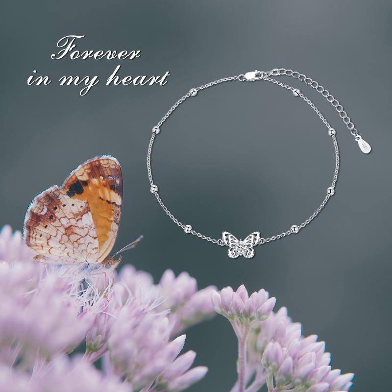 Bracelet en argent sterling avec pendentif papillon en cristal de forme circulaire-6