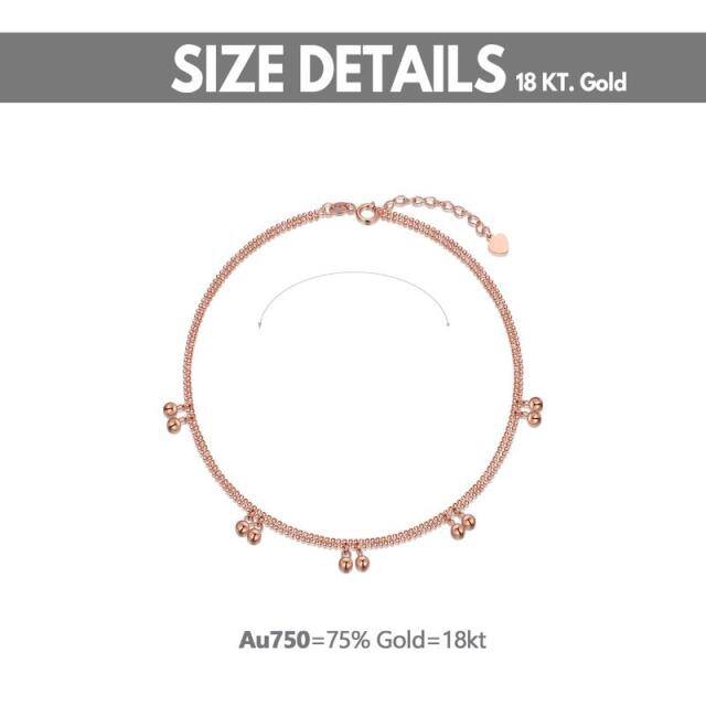 18k Rose Gold Anklets Solid Gold Diamond Cut Beaded Ball Chain Ankle Bracelet Foot Jewelry for Women-4