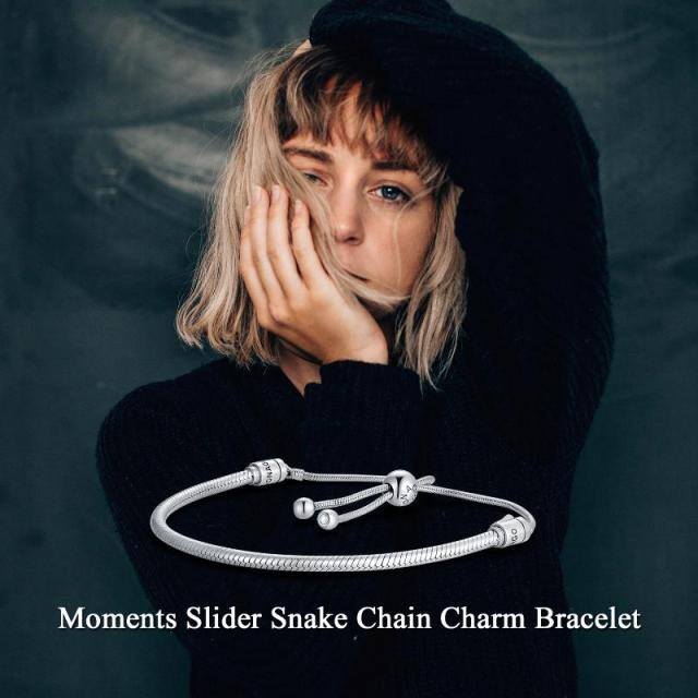 Sterling Silver Snake Chain Bracelet-2