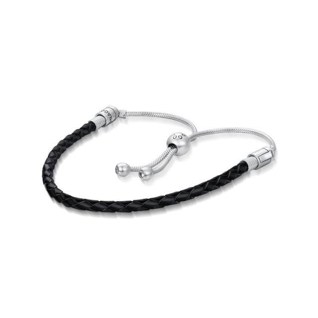 Sterling Silver Circular Shaped Snake Chain Bracelet-0