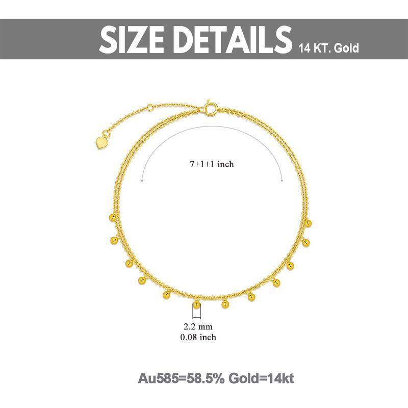 14K Gold Bead Pendant Bracelet-6