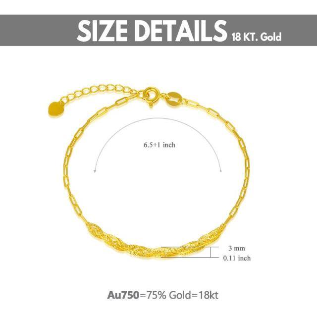 18K Gold Paperclip Chain Bracelet-5