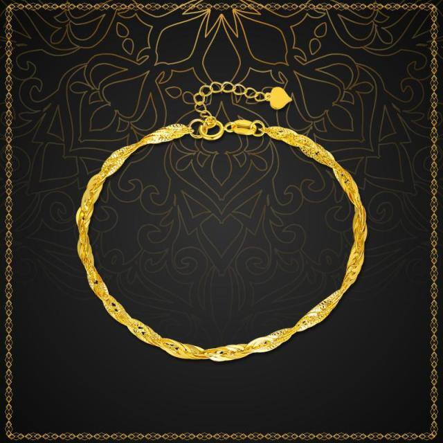 18K Gold Chain Bracelet-4