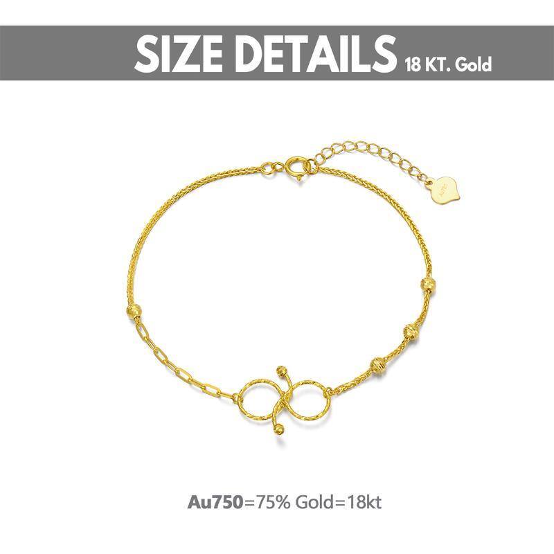 18K Gold Bead & Infinity Symbol Pendant Bracelet-6