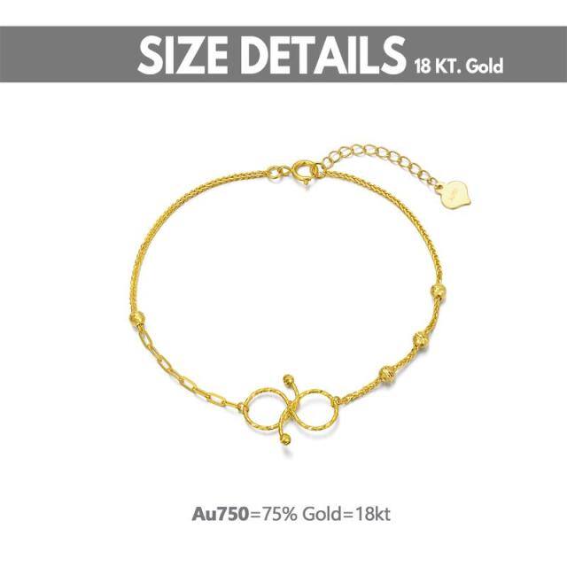 18K Gold Bead & Infinity Symbol Pendant Bracelet-5