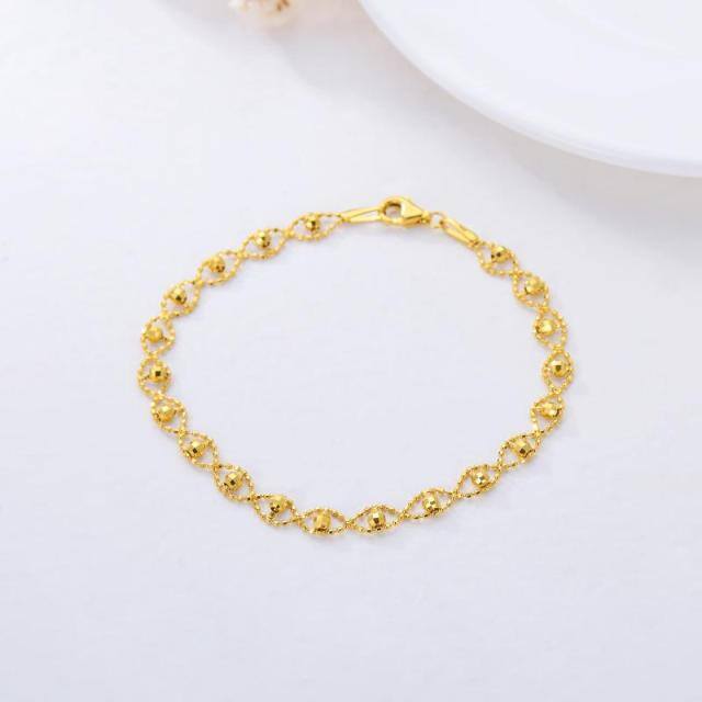 Bracelet en chaîne avec perles en or 18K-2