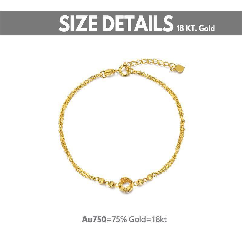 18K Gold Bead & Celtic Knot Layerered Bracelet-6