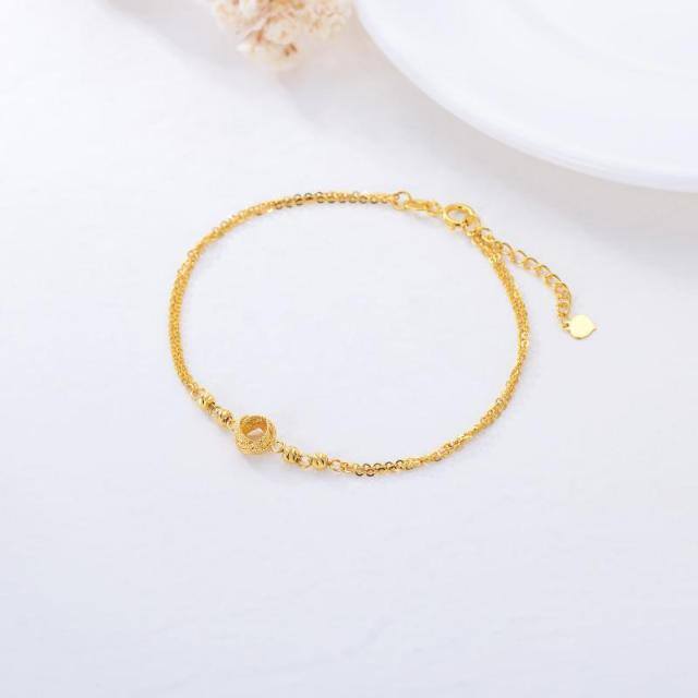Bracelet superposé en or 18K avec perles et nœud celtique-2