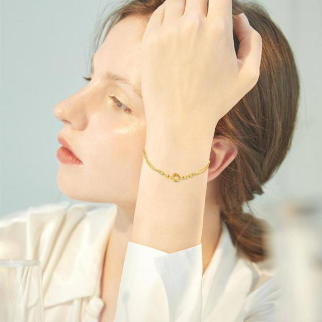 18K Gold Perle & Keltischer Knoten Layerered Armband-1