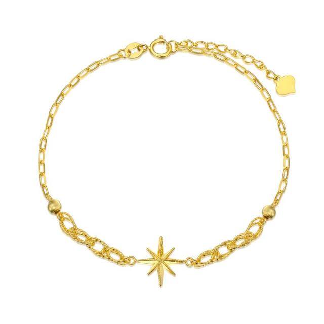 18K Gold Star Pendant Bracelet-1