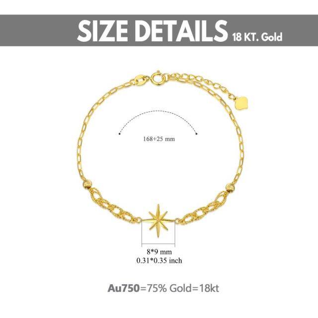 18K Gold Star Pendant Bracelet-5