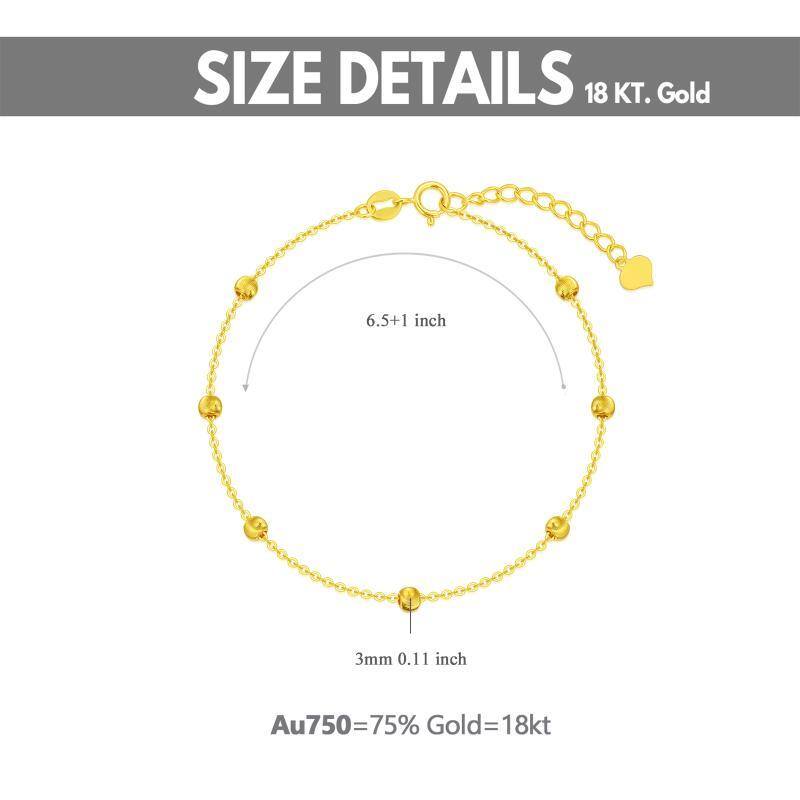 18K Gold Bead Station Chain Bracelet-7