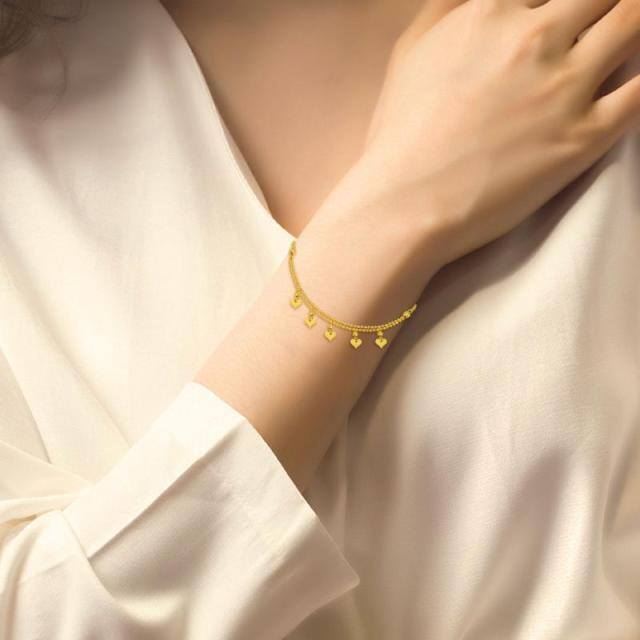 Pulsera Colgante Corazón Oro 18K-1