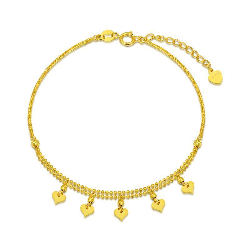 Pulsera Colgante Corazón Oro 18K-1