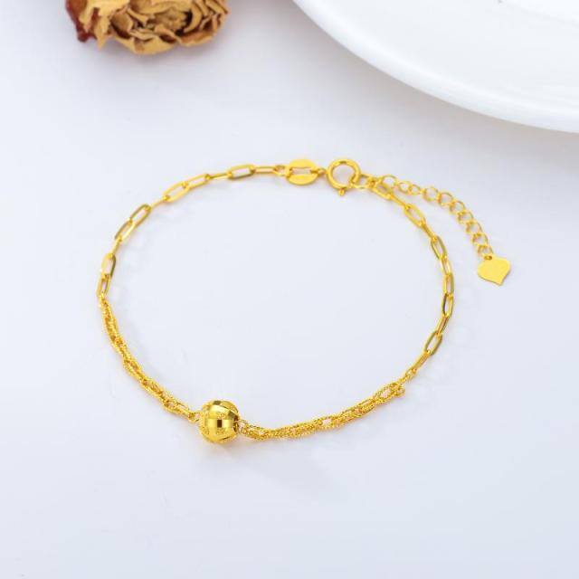 18K Gold Paperclip Chain Bracelet-2