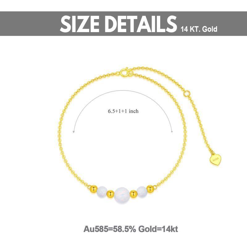 14K Gold Opal Bead Metal Beads Bracelet-6